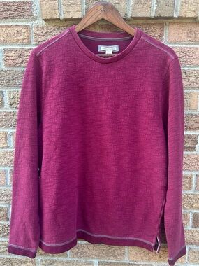 Carbon2Cobalt Men's Crewneck Long-Sleeve Sweatshirt - Burgundy size medium